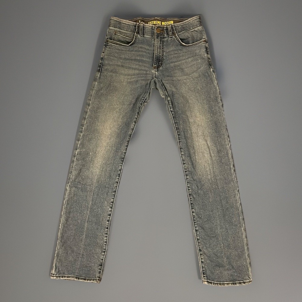 Lee Jeans Mens 32x32 Extreme Motion Slim Fit Straight Leg Blue Denim Stretch